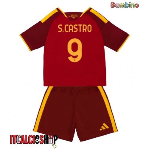 AS Roma Santiago Castro #9 Prima Maglia Bambino 2026-27 Manica Corta (+ Pantaloni corti)